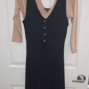 Banana Republic Black Sheath Dress Long Sleeve V-Neck